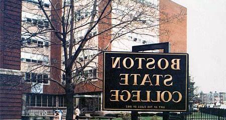 Sign marking the entrance to Boston State College